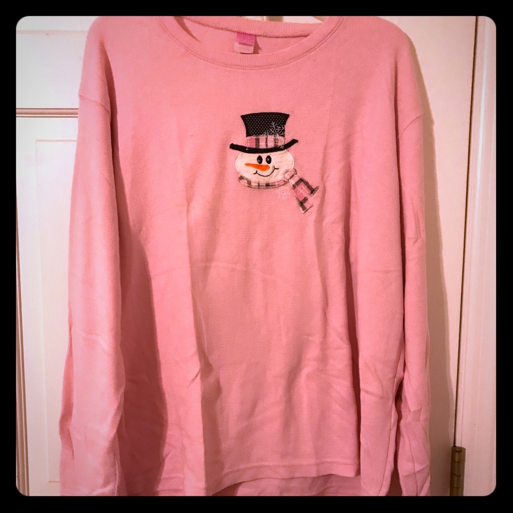 Pink thermal holiday shirt